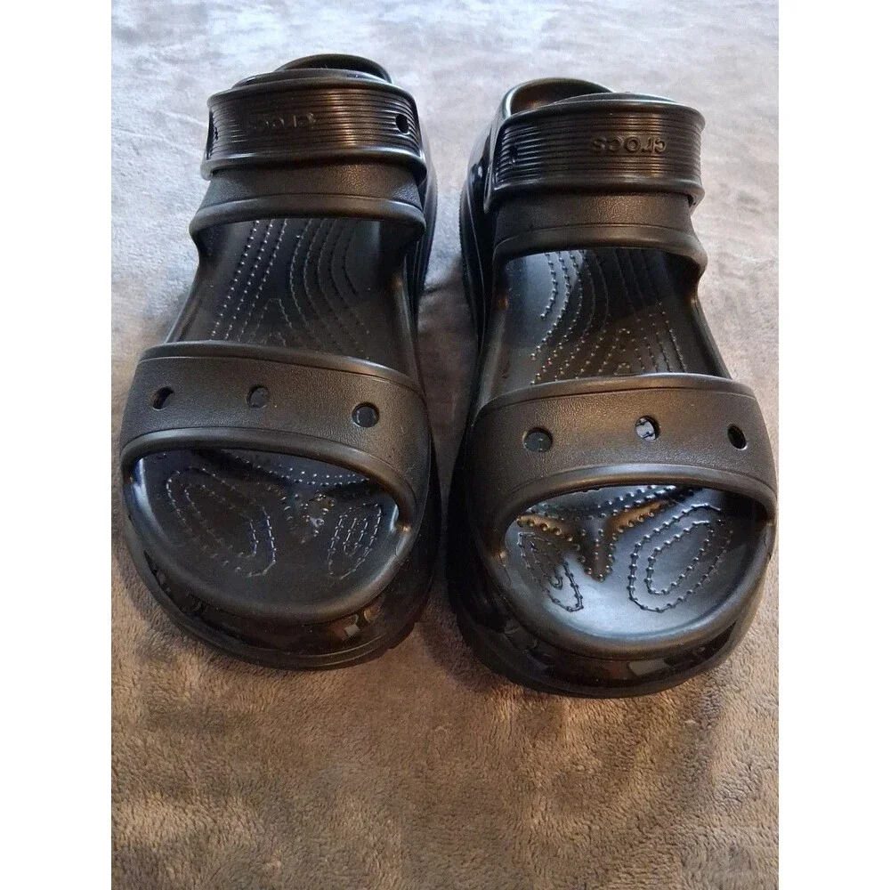 Crocs Classic Mega Crush Sandal Unisex Thick Soled Sandals Black Sz M 8 Women 10 - Picture 3 of 12